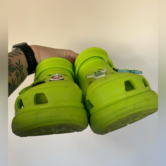 Lime Green Crocs Mega Crush Clogs - Picture 6 of 7